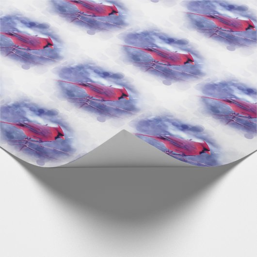 Rode kardinaal in de Blizzard Cadeaupapier (Hoek)