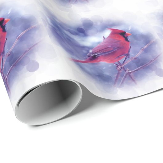 Rode kardinaal in de Blizzard Cadeaupapier (Rol Hoek)