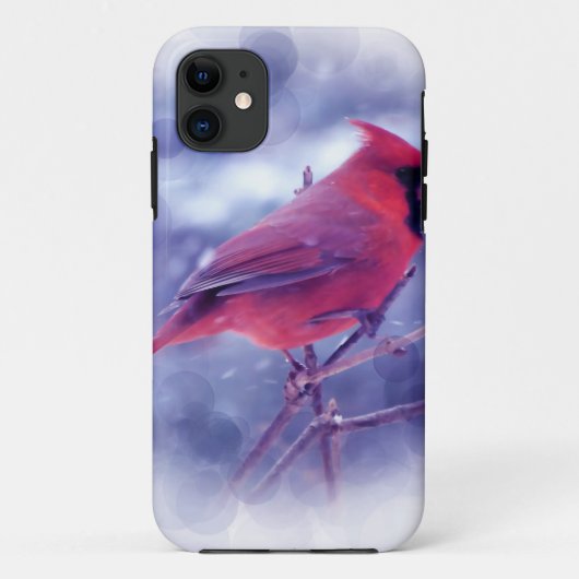 Rode kardinaal in de Blizzard Case-Mate iPhone Case (Achterkant)