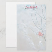 Rode kardinaal in de Natuur van de winter: Kerstmi Briefpapier (Voorkant / Achterkant)