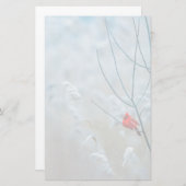 Rode kardinaal in de Natuur van de winter: Kerstmi Briefpapier (Voorkant / Achterkant)