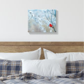 Rode kardinaal in de Natuur van de winter: Kerstmi Canvas Afdruk (Insitu (Slaapkamer))