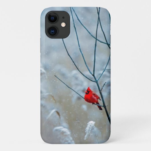 Rode kardinaal in de Natuur van de winter: Kerstmi Case-Mate iPhone Case (Achterkant)