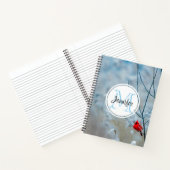 Rode kardinaal in de Natuur van de winter: Kerstmi Notitieboek (Binnen)