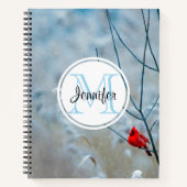 Rode kardinaal in de Natuur van de winter: Kerstmi Notitieboek (Voorkant)