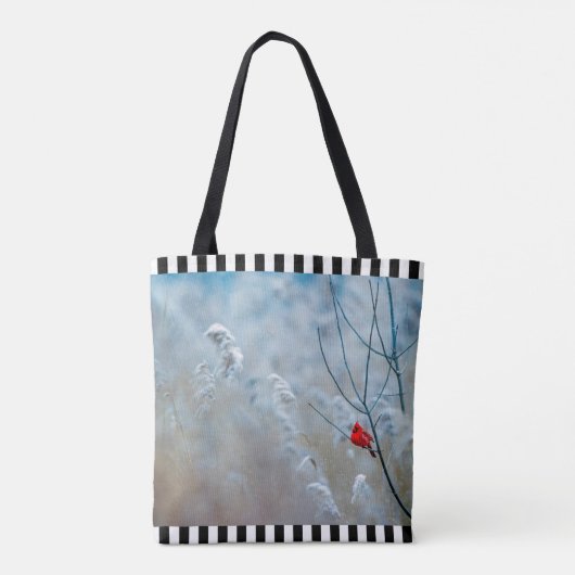 Rode kardinaal in de Natuur van de winter: Kerstmi Tote Bag (Achterkant)