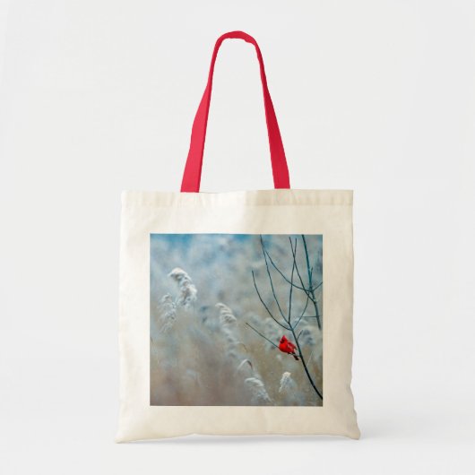 Rode kardinaal in de Natuur van de winter: Kerstmi Tote Bag (Voorkant)