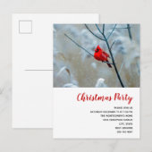 Rode kardinaal in de Natuur van de winter: Kerstmi Uitnodiging Briefkaart (Voorkant / Achterkant)