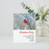Rode kardinaal in de Natuur van de winter: Kerstmi Uitnodiging Briefkaart (Staand voorkant)