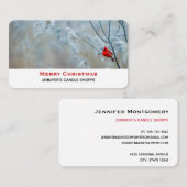 Rode kardinaal in de Natuur van de winter: Kerstmi Visitekaartje (Voorkant / Achterkant)