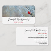 Rode kardinaal in de Natuur van de winter: Kerstmi Visitekaartje (Voorkant / Achterkant)