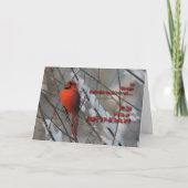 Rode kardinaal in de sneeuw - Verjaardag Kaart (Voorkant)