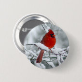 Rode kardinaal in de sneeuwButton Ronde Button 5,7 Cm (Voorkant /achterkant)