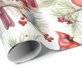 Rode Kardinaal in de Winter, Kerstmis Cadeaupapier (Rol Hoek)