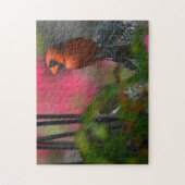 Rode kardinaal in profiel Fotografisch vogel Legpuzzel (Verticaal)