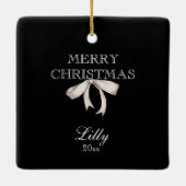 Rode kardinaal, JOY PEACE LOVE Editable Kerstmis Keramisch Ornament (Achterkant)