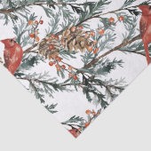 Rode kardinaal Juniper Branches snijpapier Tissuepapier (Detail)