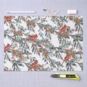 Rode kardinaal Juniper Branches snijpapier Tissuepapier (Craft)