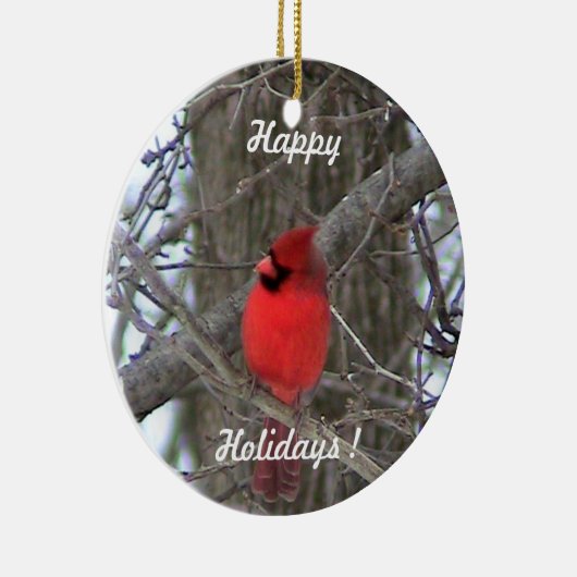 Rode kardinaal keramisch ornament (Rechts)