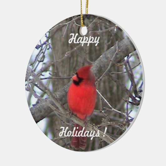 Rode kardinaal keramisch ornament (Links)