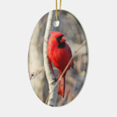 Rode kardinaal keramisch ornament (Links)