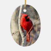Rode kardinaal keramisch ornament (Voorkant)