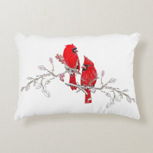 Rode Kardinaal Kerst Berry takken Accent Kussen