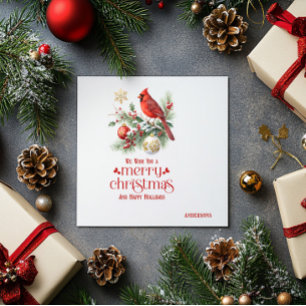 Rode Kardinaal Kerst Holly Boeket Servet