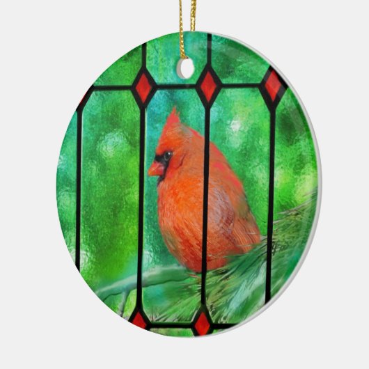 Rode Kardinaal Kerst Ornament (Links)