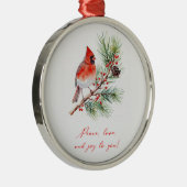 Rode Kardinaal Kerst Ornament (Rechts)