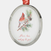Rode Kardinaal Kerst Ornament (Links)