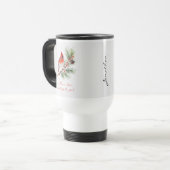 Rode Kardinaal Kerst Reismok Reisbeker (Voorkant links)