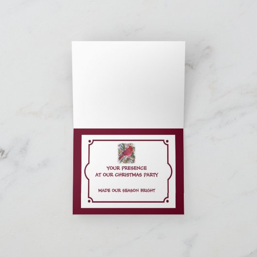 RODE KARDINAAL KERSTMIS BEDANKT (Binnen)