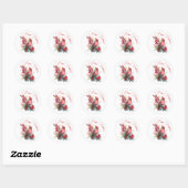Rode Kardinaal Kerstmis Ronde Sticker (Vel)