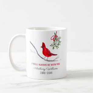 Rode Kardinaal Kerstmis Tribute Herdenking Vogel Koffiemok
