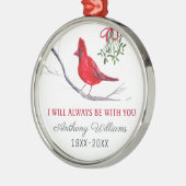 Rode Kardinaal Kerstmis Tribute Herdenking Vogel Metalen Ornament (Links)