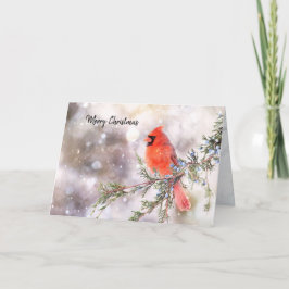 Rode Kardinaal Kerstmis Vouwbare Kerstkaart Feestdagen Kaart