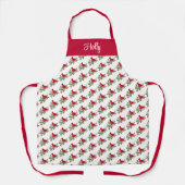 Rode Kardinaal Kerstpatroon Gepersonaliseerd Schort (Voorkant)