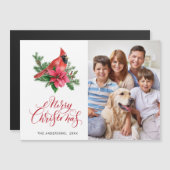 Rode Kardinaal Kerstvakantie Magnetische Kaart (Voorkant / Achterkant)