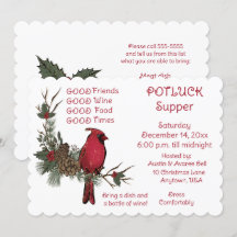 Rode Kardinaal Krans Kerst Potluck Diner 