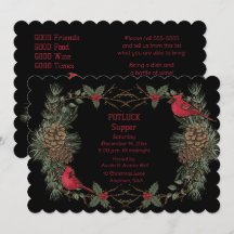 Rode Kardinaal Krans Kerst Potluck Diner