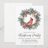 Rode Kardinaal Krans Kerstfeest Kaart (Voorkant / Achterkant)