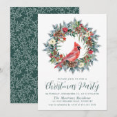 Rode Kardinaal Krans Kerstfeest Kaart (Voorkant / Achterkant)