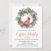 Rode Kardinaal Krans Kerstmis Kantoor Party Kaart (Voorkant)