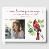 Rode Kardinaal Liefdevolle Herdenking Begrafenisfo Gastenboek (Voorkant)