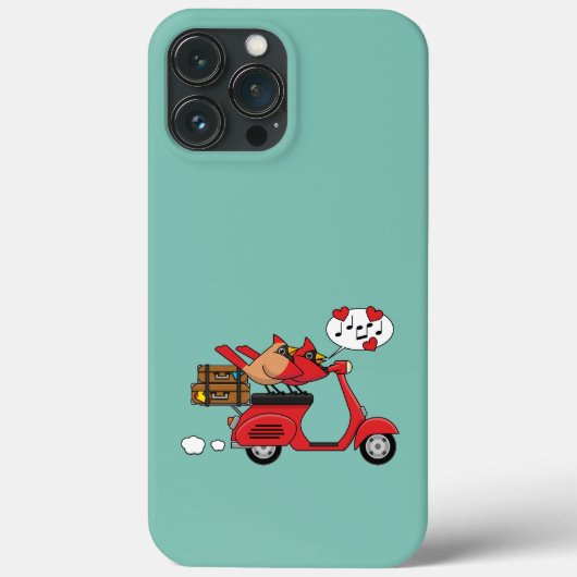Rode Kardinaal Liefhebbers op Scooter Case-Mate iPhone Case (Achterkant)