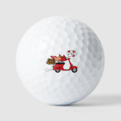 Rode Kardinaal Liefhebbers op Scooter Golfballen (Voorkant)