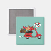 Rode Kardinaal Liefhebbers op Scooter Magneet (Voorkant / Achterkant)