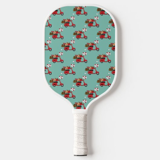 Rode Kardinaal Liefhebbers op Scooter Pickleball Paddle (Voorkant)