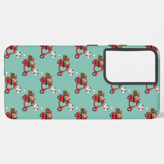 Rode Kardinaal Liefhebbers op Scooter Samsung Galaxy Hoesje (Achterkant horizontaal)